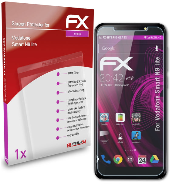 atFoliX FX-Hybrid-Glass Panzerglasfolie für Vodafone Smart N9 lite
