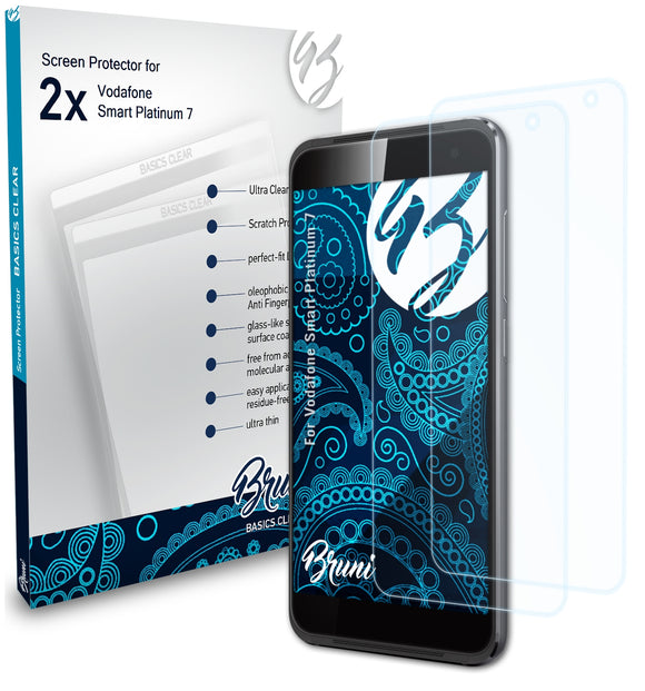 Bruni Basics-Clear Displayschutzfolie für Vodafone Smart Platinum 7