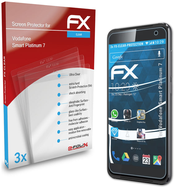 atFoliX FX-Clear Schutzfolie für Vodafone Smart Platinum 7