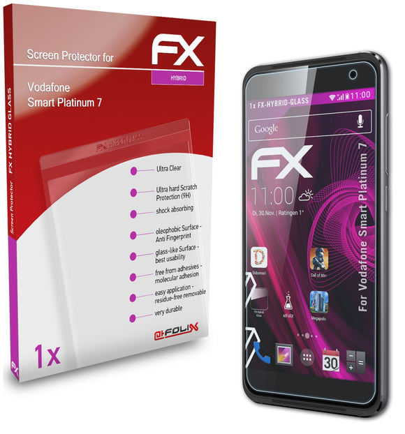 atFoliX FX-Hybrid-Glass Panzerglasfolie für Vodafone Smart Platinum 7