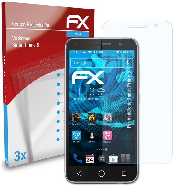 atFoliX FX-Clear Schutzfolie für Vodafone Smart Prime 6