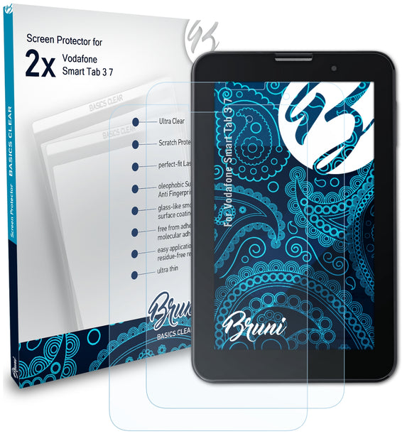 Bruni Basics-Clear Displayschutzfolie für Vodafone Smart Tab 3 7