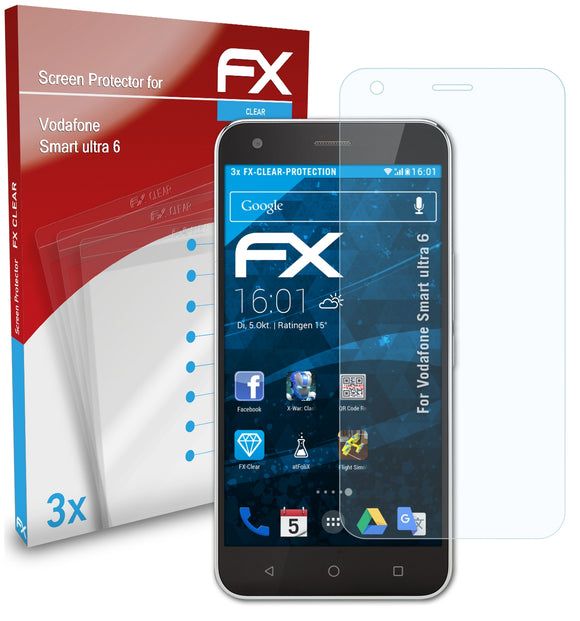 atFoliX FX-Clear Schutzfolie für Vodafone Smart ultra 6