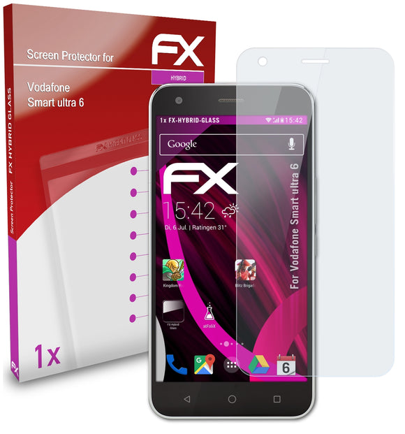 atFoliX FX-Hybrid-Glass Panzerglasfolie für Vodafone Smart ultra 6