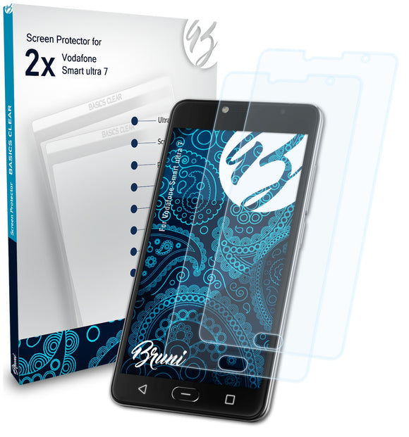 Bruni Basics-Clear Displayschutzfolie für Vodafone Smart ultra 7