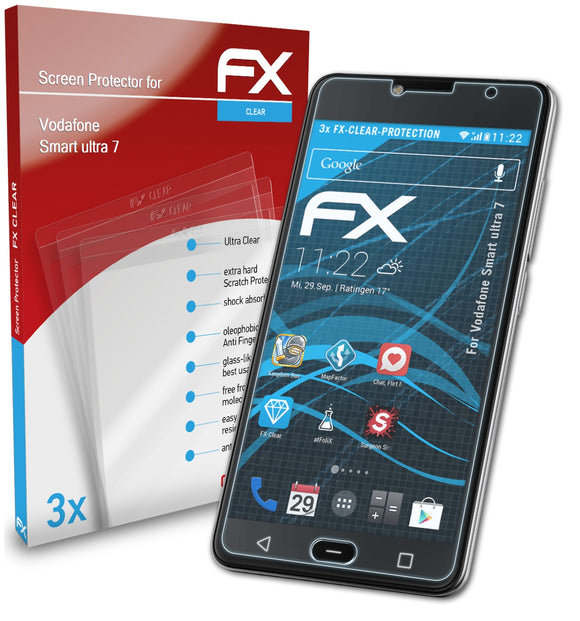 atFoliX FX-Clear Schutzfolie für Vodafone Smart ultra 7