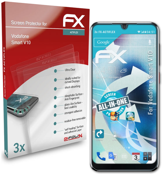 atFoliX FX-ActiFleX Displayschutzfolie für Vodafone Smart V10