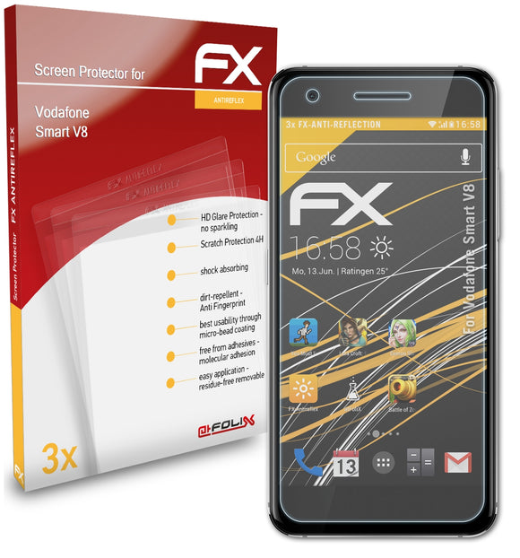 atFoliX FX-Antireflex Displayschutzfolie für Vodafone Smart V8