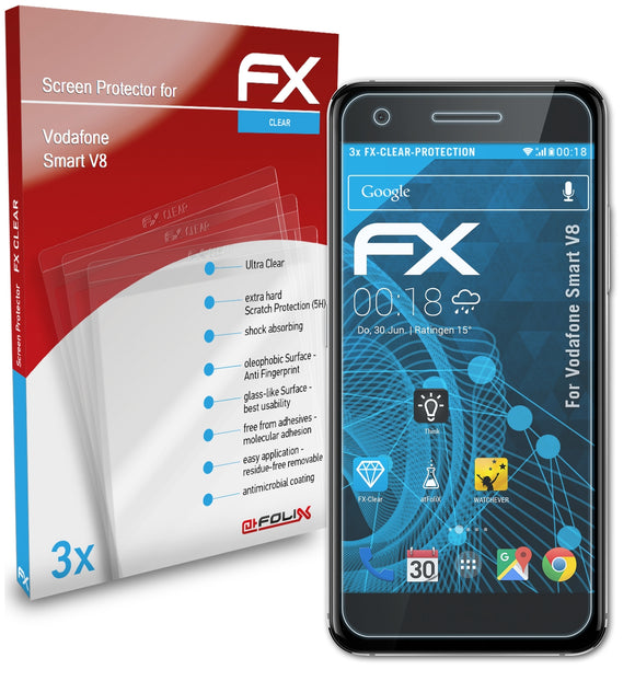 atFoliX FX-Clear Schutzfolie für Vodafone Smart V8
