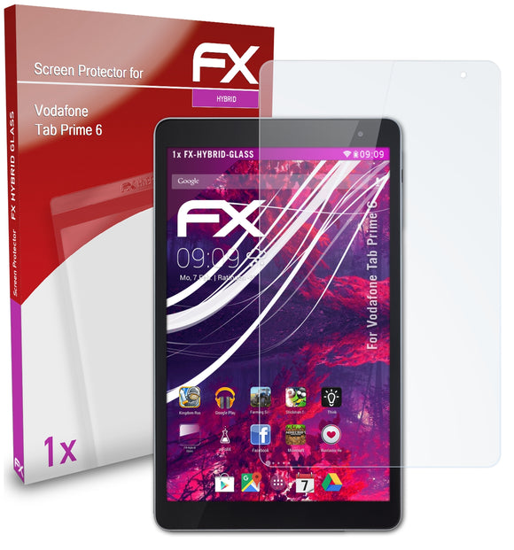 atFoliX FX-Hybrid-Glass Panzerglasfolie für Vodafone Tab Prime 6