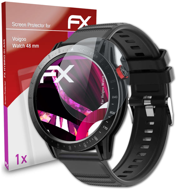 atFoliX FX-Hybrid-Glass Panzerglasfolie für Voigoo Watch 48 mm