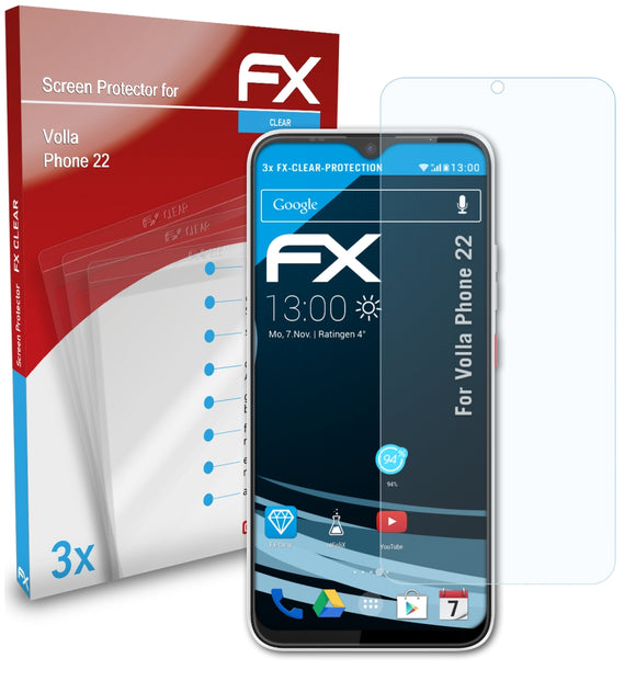 atFoliX FX-Clear Schutzfolie für Volla Phone 22