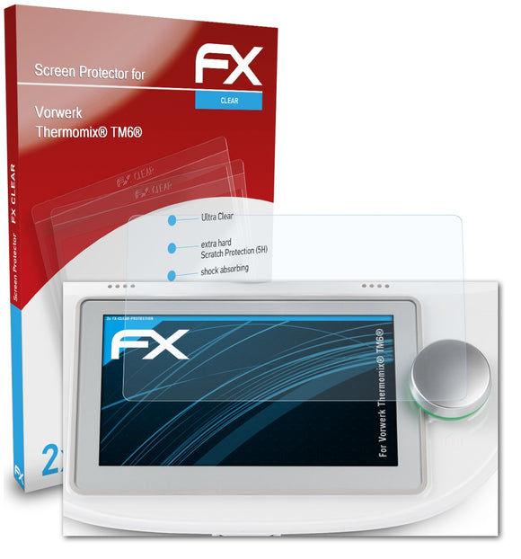 atFoliX FX-Clear Schutzfolie für Vorwerk Thermomix® TM6®