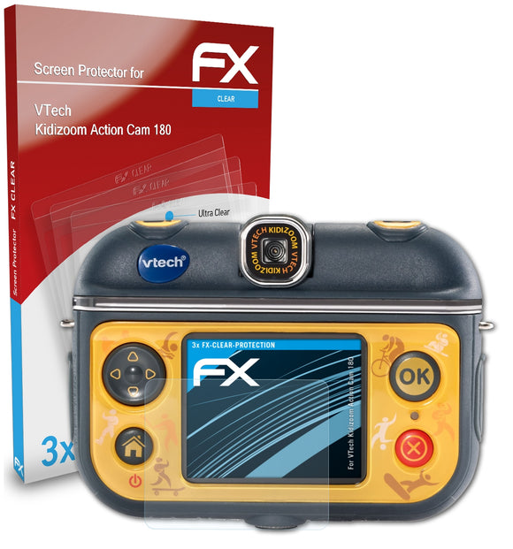atFoliX FX-Clear Schutzfolie für VTech Kidizoom Action Cam 180