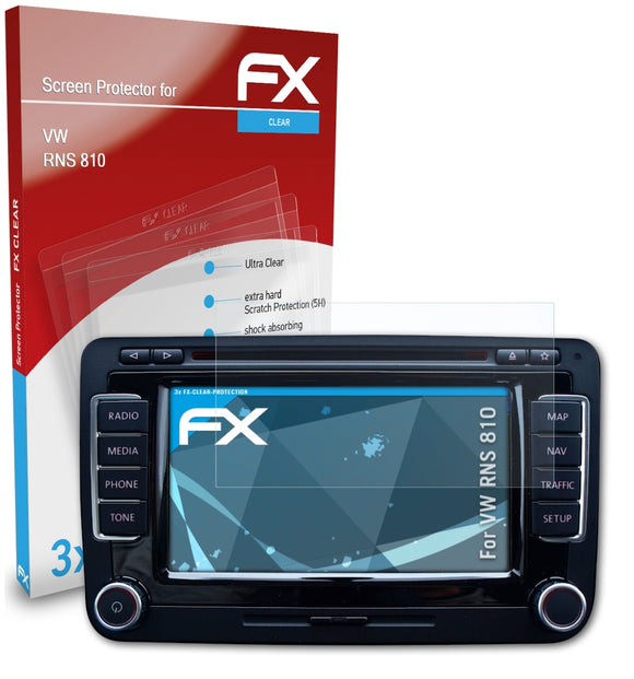 atFoliX FX-Clear Schutzfolie für VW RNS 810