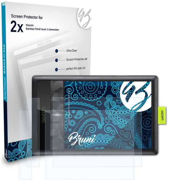 Bruni Basics-Clear Displayschutzfolie für Wacom Bamboo Pen&Touch (3.Generation)