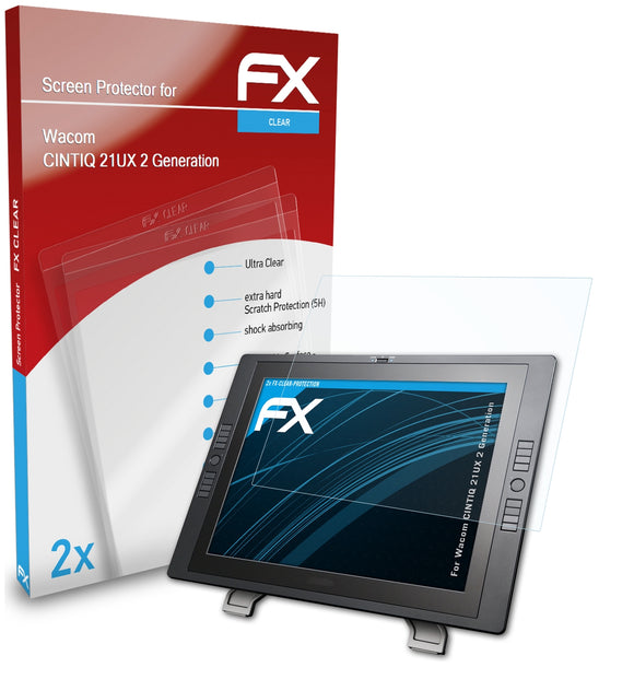 atFoliX FX-Clear Schutzfolie für Wacom CINTIQ 21UX (2 Generation)