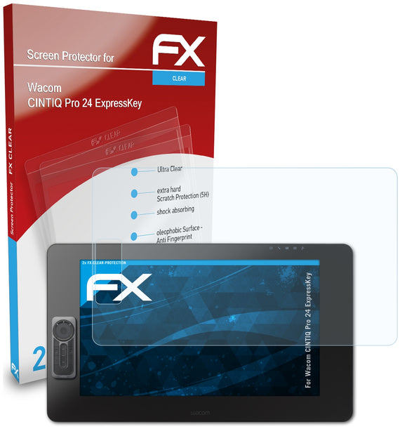 atFoliX FX-Clear Schutzfolie für Wacom CINTIQ Pro 24 (ExpressKey)