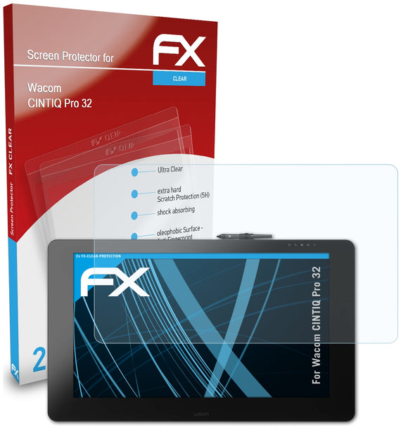 atFoliX FX-Clear Schutzfolie für Wacom CINTIQ Pro 32