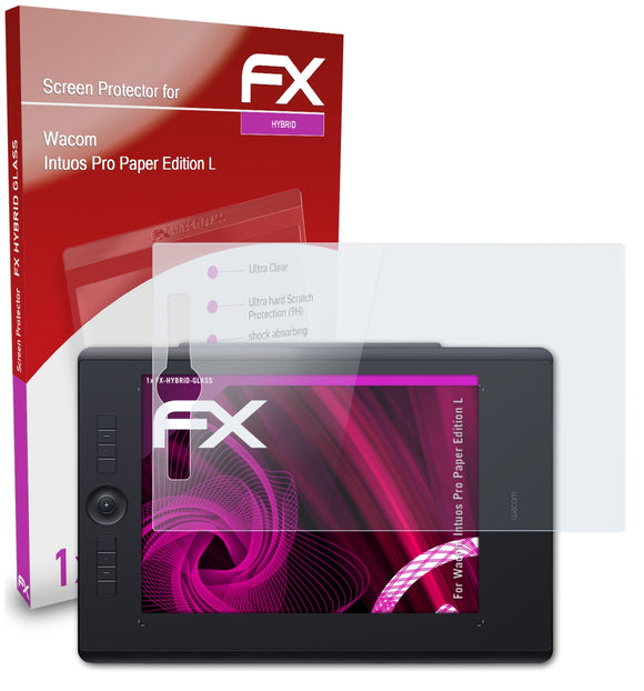 atFoliX FX-Hybrid-Glass Panzerglasfolie für Wacom Intuos Pro Paper Edition L