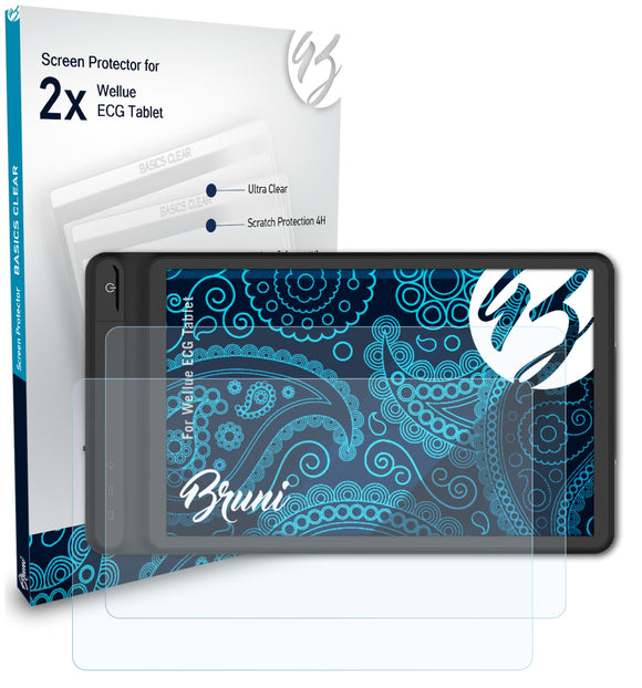 Bruni Basics-Clear Displayschutzfolie für Wellue ECG Tablet