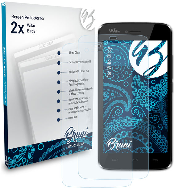 Bruni Basics-Clear Displayschutzfolie für Wiko Birdy