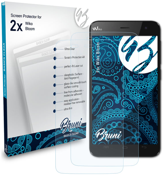 Bruni Basics-Clear Displayschutzfolie für Wiko Bloom