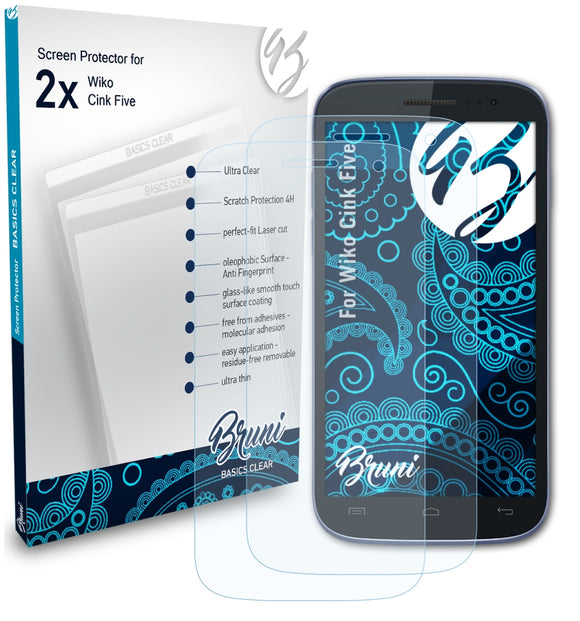 Bruni Basics-Clear Displayschutzfolie für Wiko Cink Five