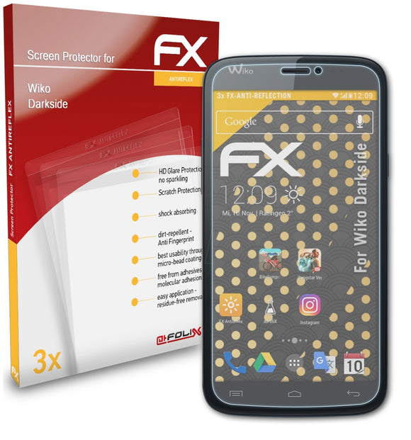 atFoliX FX-Antireflex Displayschutzfolie für Wiko Darkside