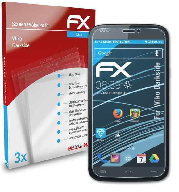 atFoliX FX-Clear Schutzfolie für Wiko Darkside