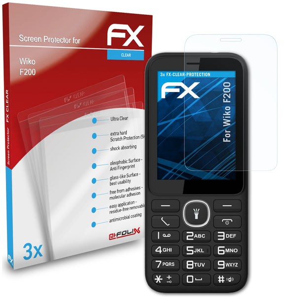 atFoliX FX-Clear Schutzfolie für Wiko F200