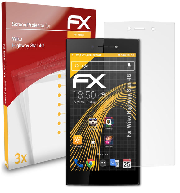 atFoliX FX-Antireflex Displayschutzfolie für Wiko Highway Star 4G