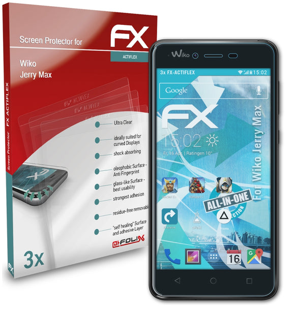 atFoliX FX-ActiFleX Displayschutzfolie für Wiko Jerry Max