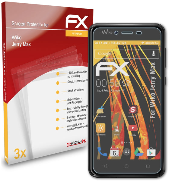 atFoliX FX-Antireflex Displayschutzfolie für Wiko Jerry Max