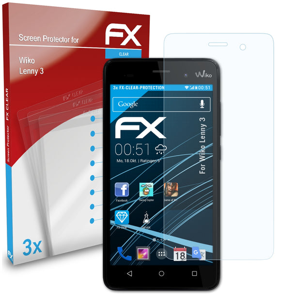 atFoliX FX-Clear Schutzfolie für Wiko Lenny 3