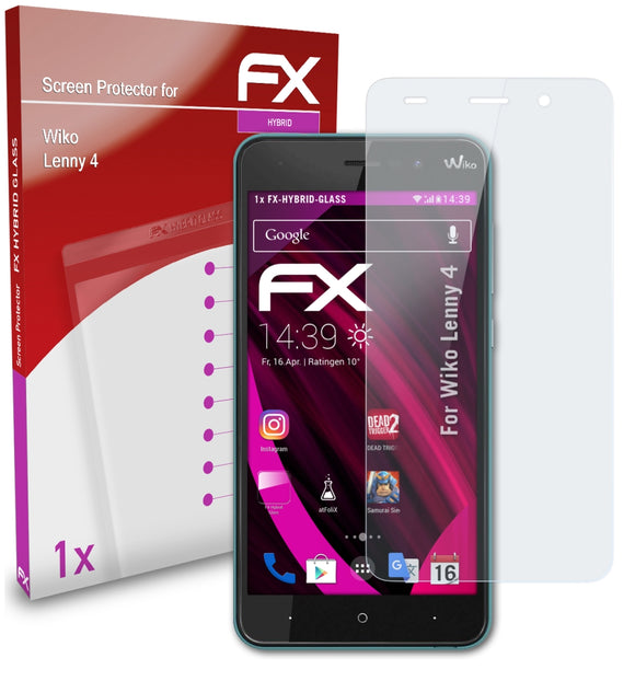 atFoliX FX-Hybrid-Glass Panzerglasfolie für Wiko Lenny 4