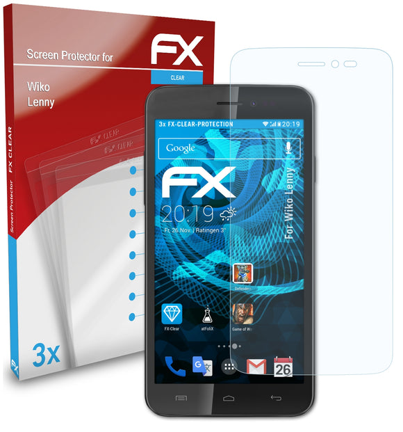 atFoliX FX-Clear Schutzfolie für Wiko Lenny