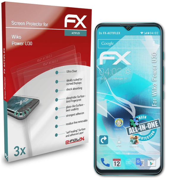 atFoliX FX-ActiFleX Displayschutzfolie für Wiko Power U30