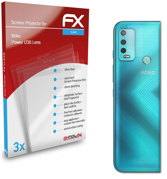 atFoliX FX-Clear Schutzfolie für Wiko Power U30 Lens