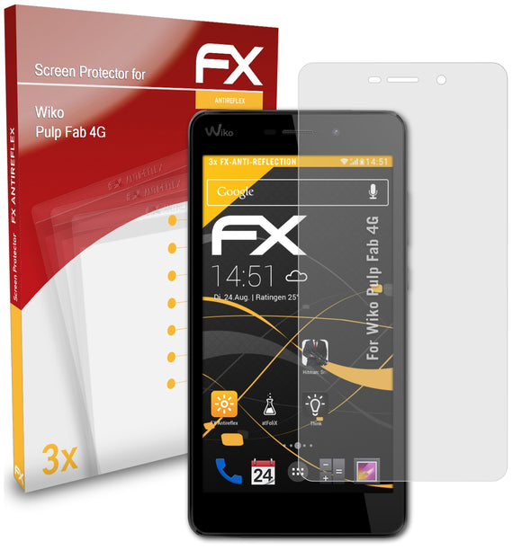 atFoliX FX-Antireflex Displayschutzfolie für Wiko Pulp Fab 4G