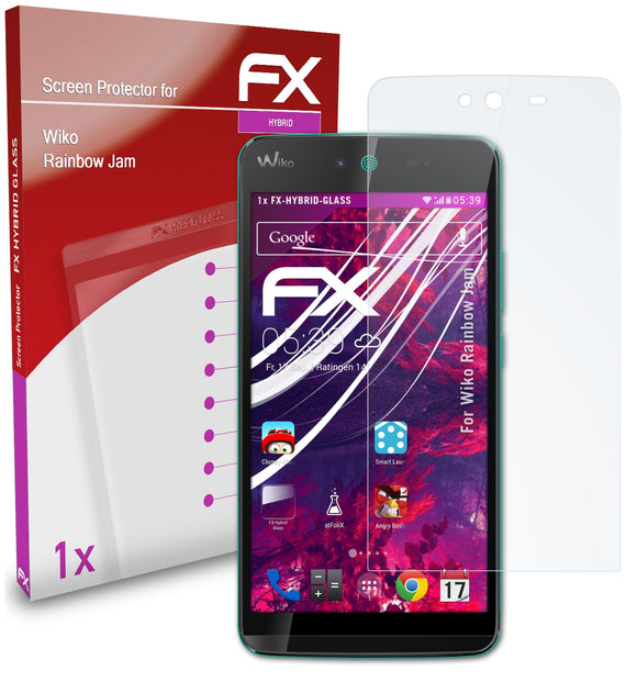 atFoliX FX-Hybrid-Glass Panzerglasfolie für Wiko Rainbow Jam