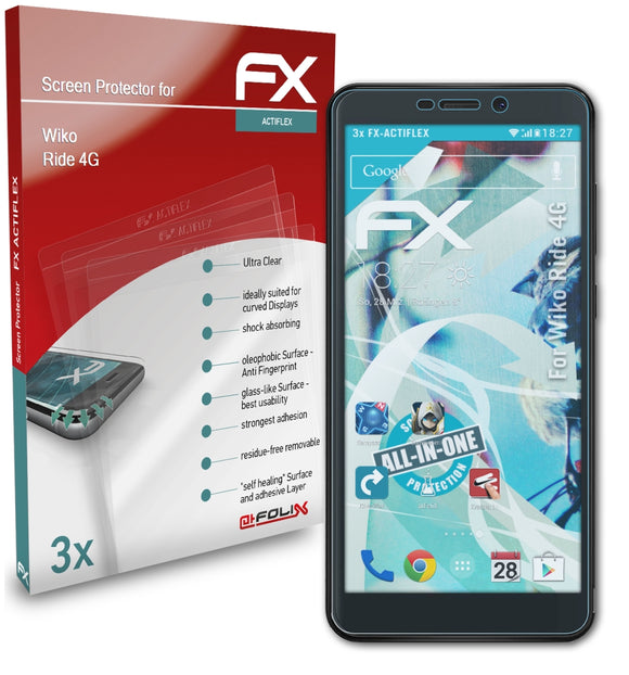 atFoliX FX-ActiFleX Displayschutzfolie für Wiko Ride 4G