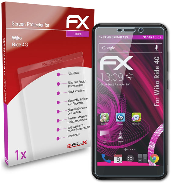 atFoliX FX-Hybrid-Glass Panzerglasfolie für Wiko Ride 4G