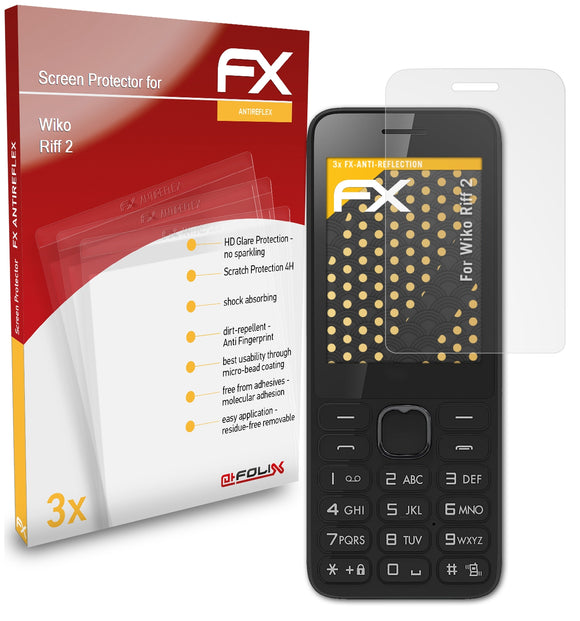 atFoliX FX-Antireflex Displayschutzfolie für Wiko Riff 2
