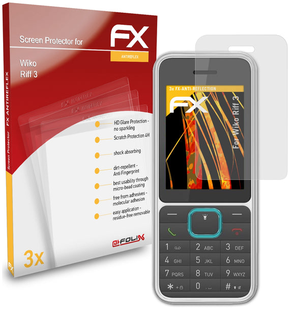 atFoliX FX-Antireflex Displayschutzfolie für Wiko Riff 3