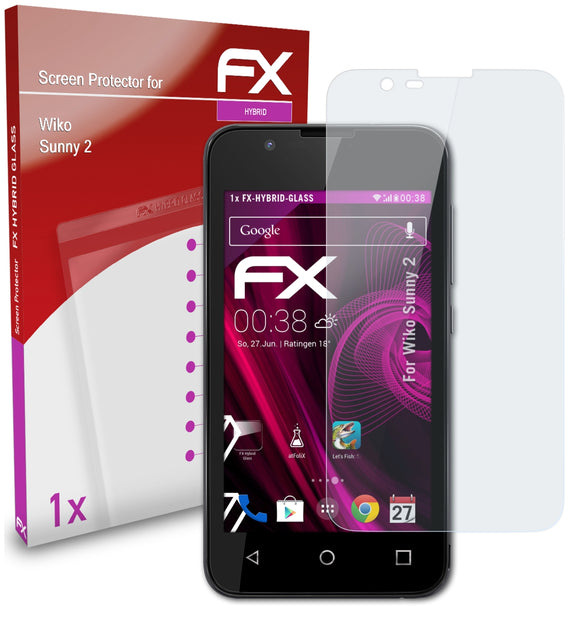 atFoliX FX-Hybrid-Glass Panzerglasfolie für Wiko Sunny 2