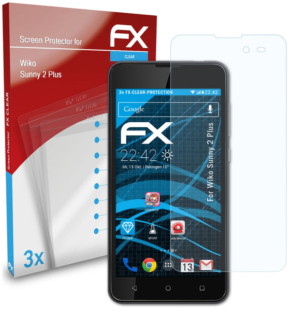 atFoliX FX-Clear Schutzfolie für Wiko Sunny 2 Plus