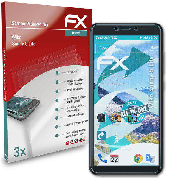 atFoliX FX-ActiFleX Displayschutzfolie für Wiko Sunny 5 Lite