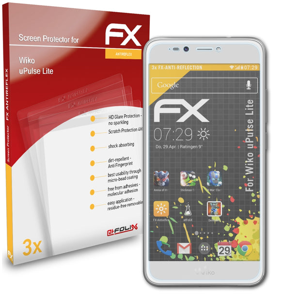 atFoliX FX-Antireflex Displayschutzfolie für Wiko uPulse Lite