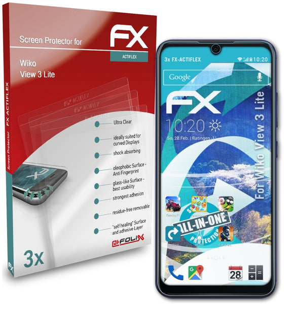 atFoliX FX-ActiFleX Displayschutzfolie für Wiko View 3 Lite